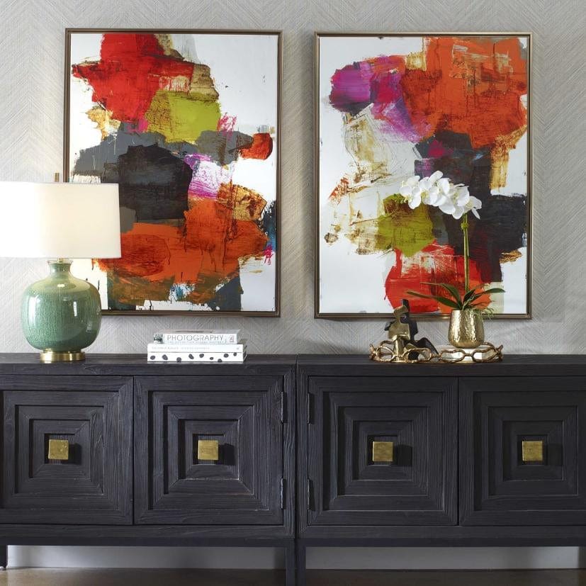 Uttermost Tried and True Framed Abstract Art, Set of 2.