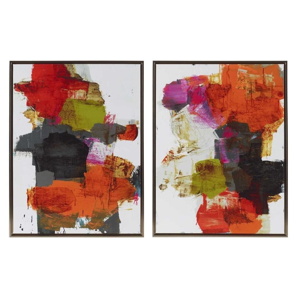 Uttermost Tried and True Framed Abstract Art, Set of 2.