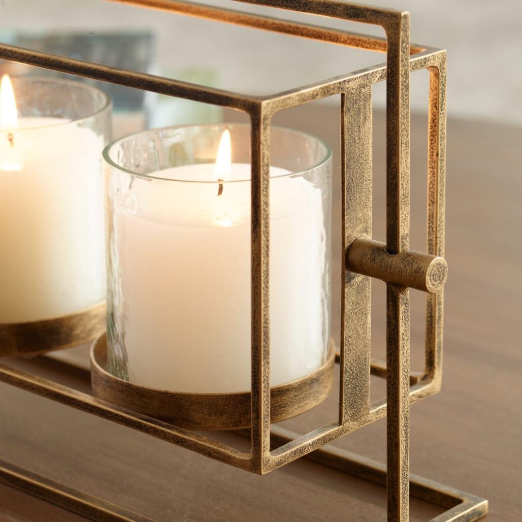 Uttermost Wenman Gold Triple Candleholder.