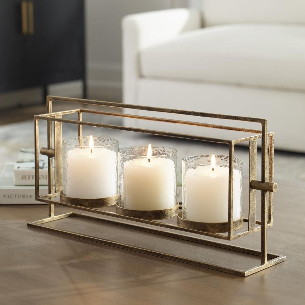 Uttermost Wenman Gold Triple Candleholder.