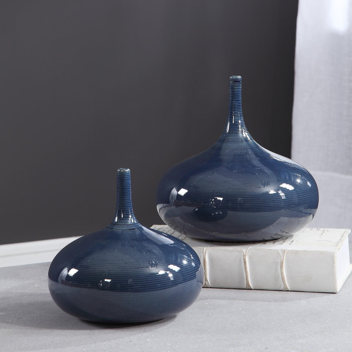 Uttermost Zayan Blue Vases, S/2.