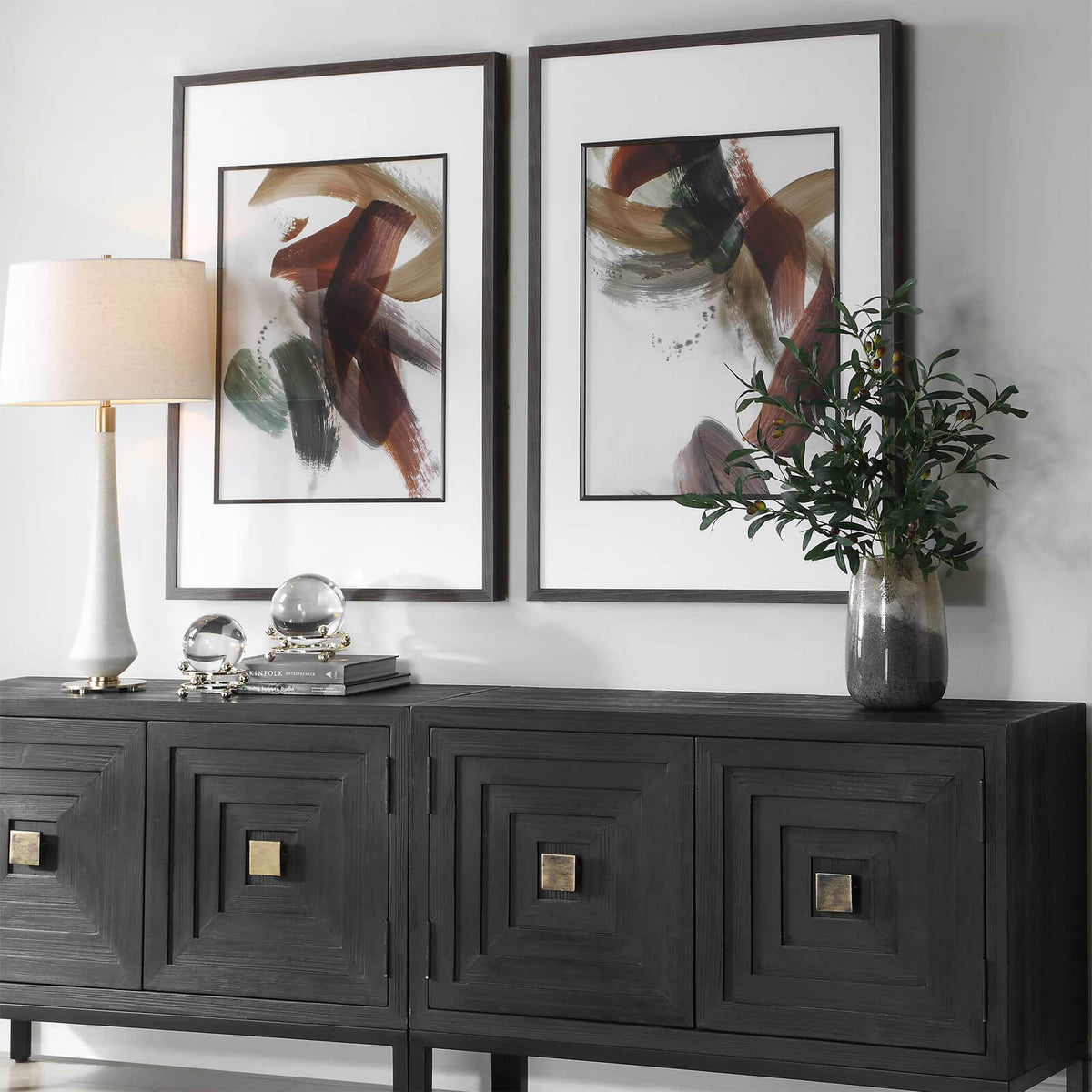 Uttermost Accessories Velocity Framed Abstract Prints - Set of 2 House of Isabella UK