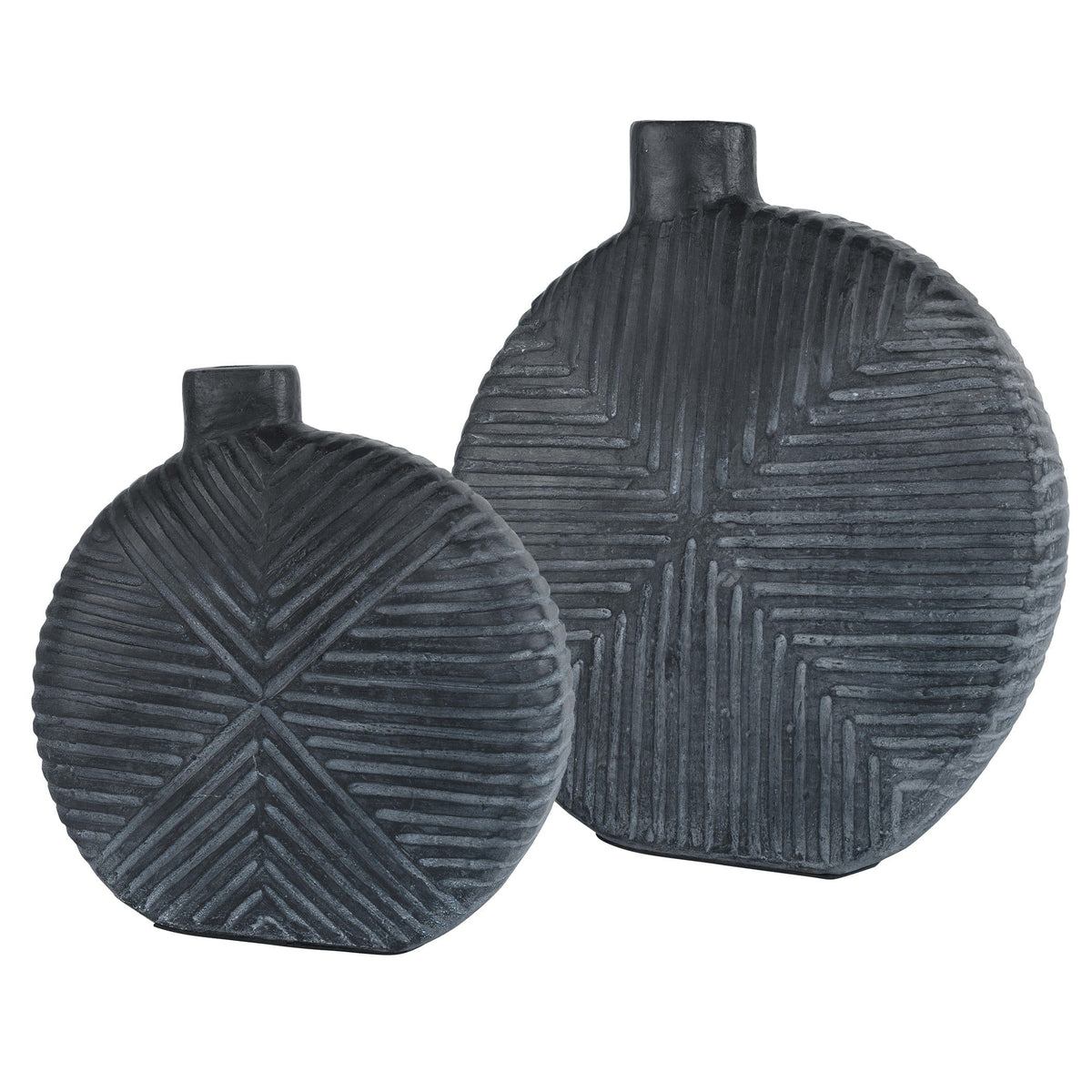 Uttermost Accessories Viewpoint Aged Black Vases, Set/2 House of Isabella UK