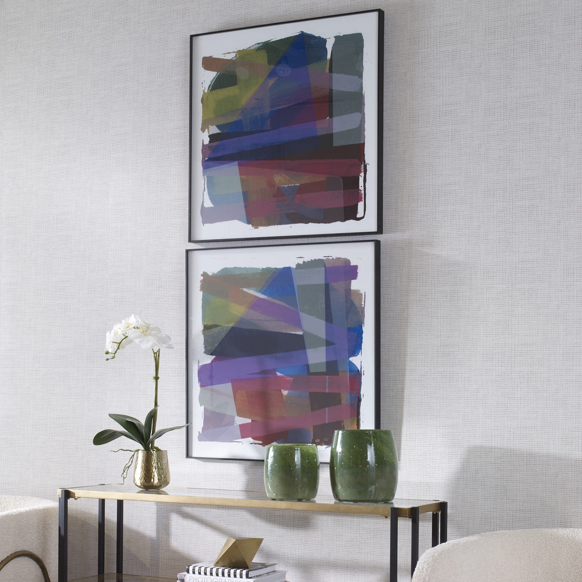 Uttermost Accessories Vivacious Abstract Framed Prints, Set/2 House of Isabella UK