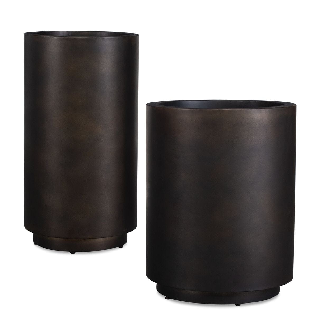 Uttermost Accessories Volcan Matte Bronze Outdoor Planters Set of 2 House of Isabella UK