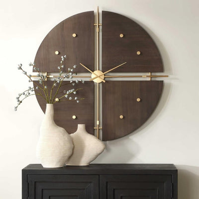 Uttermost Accessories Walnut Elegance Wall Clock House of Isabella UK