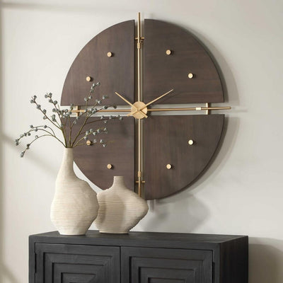 Uttermost Accessories Walnut Elegance Wall Clock House of Isabella UK