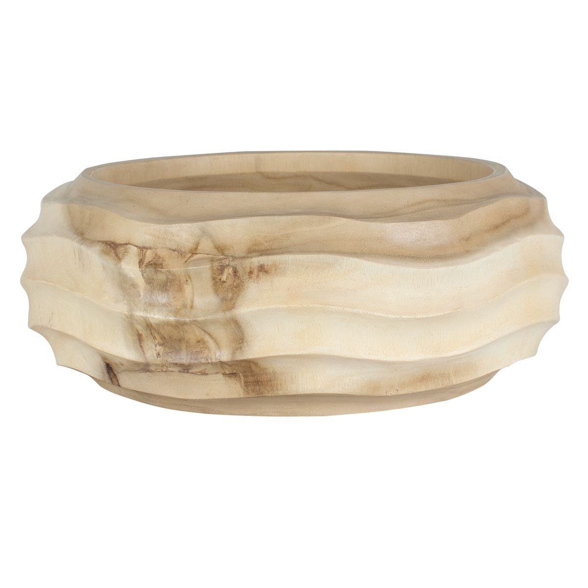 Uttermost Accessories Waveform Bleached Wood Bowl House of Isabella UK