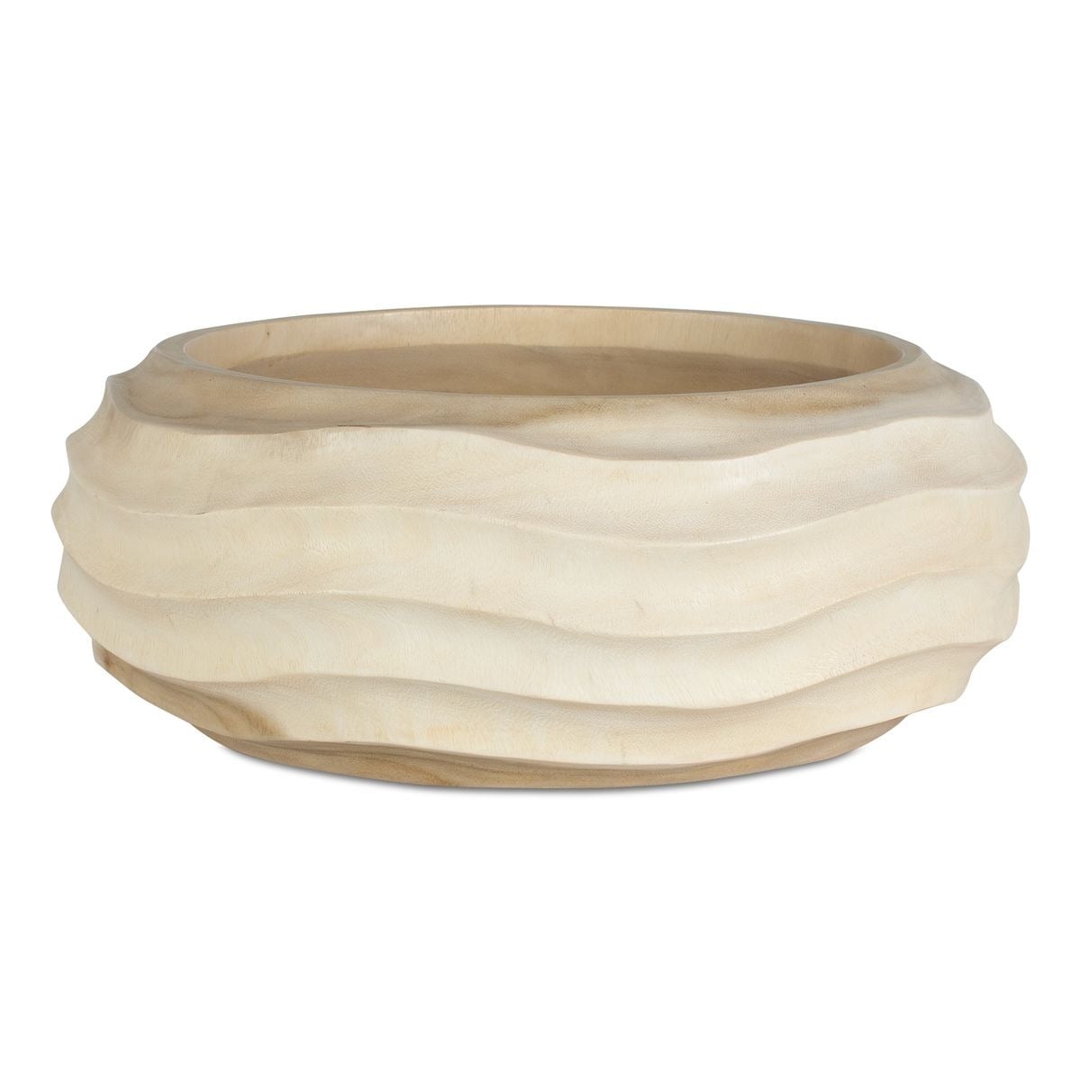 Uttermost Accessories Waveform Bleached Wood Bowl House of Isabella UK
