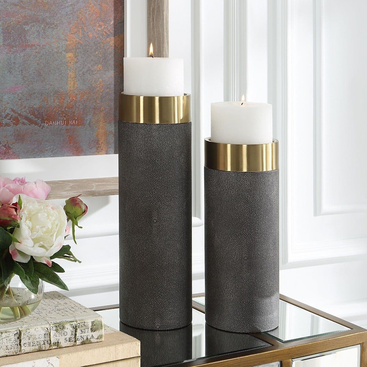 Uttermost Accessories Wessex Gray Candleholders, Set of 2 House of Isabella UK