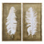 Uttermost Accessories White Feathers Gold Shadow Box - Set of 2 House of Isabella UK