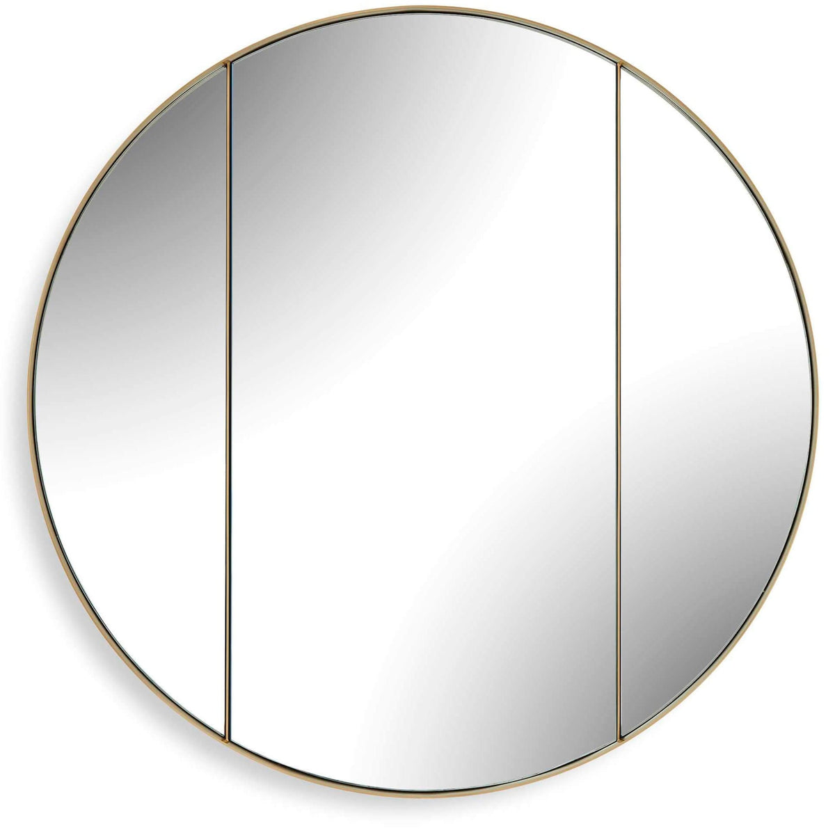 Amram Antique Brass Round Mirror