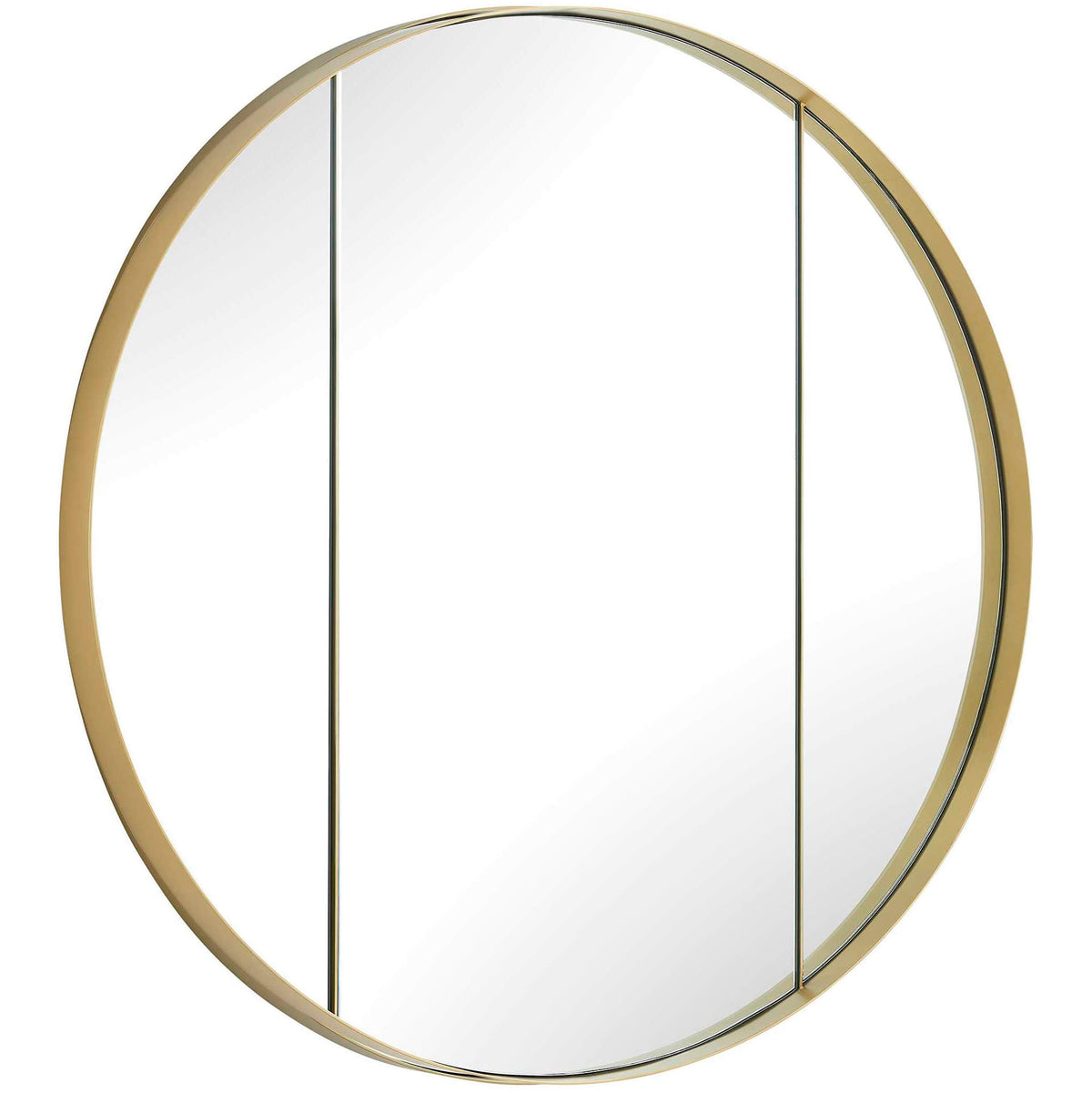 Amram Antique Brass Round Mirror