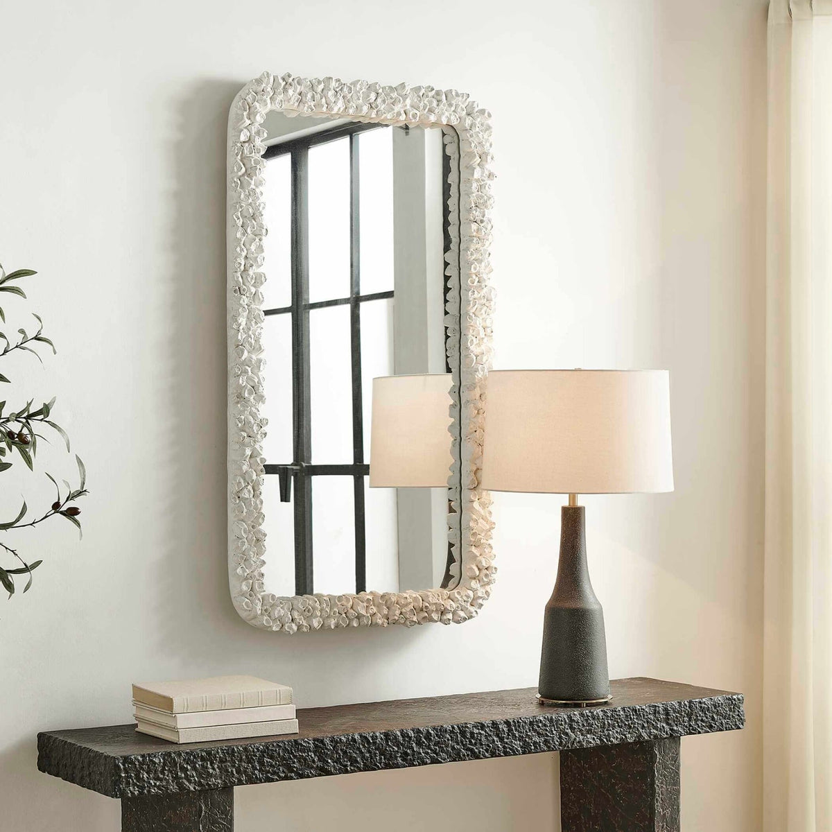 Barnacle Rectangular White Mirror