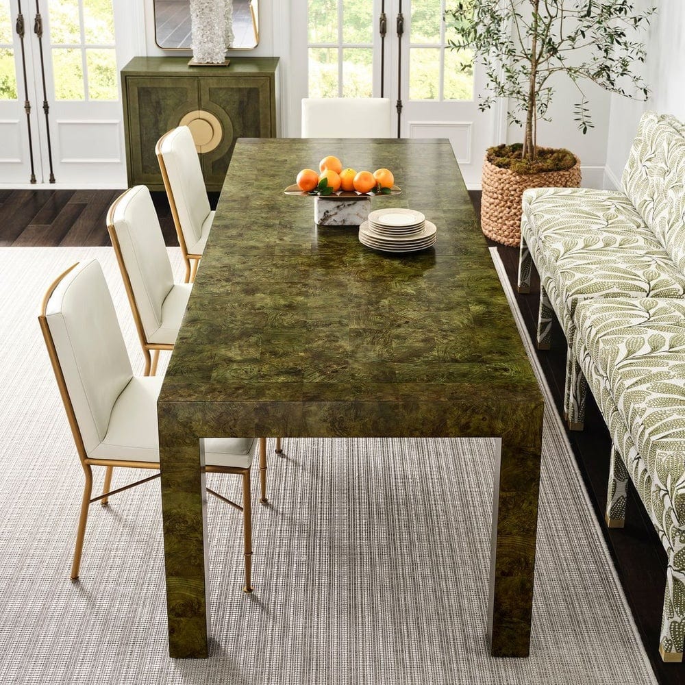 Black Label Ingrain Extension Dining Table in Olive 213 - 264cm.
