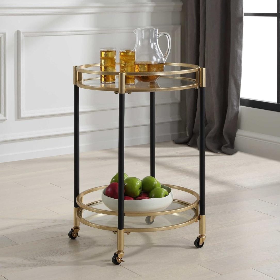 Uttermost Dining Dolly Round Bar Cart House of Isabella UK