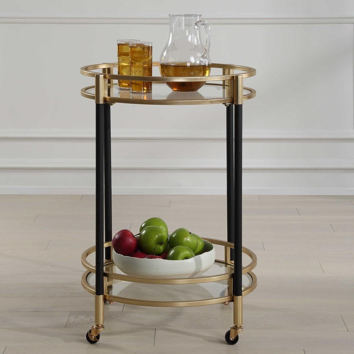 Uttermost Dining Dolly Round Bar Cart House of Isabella UK