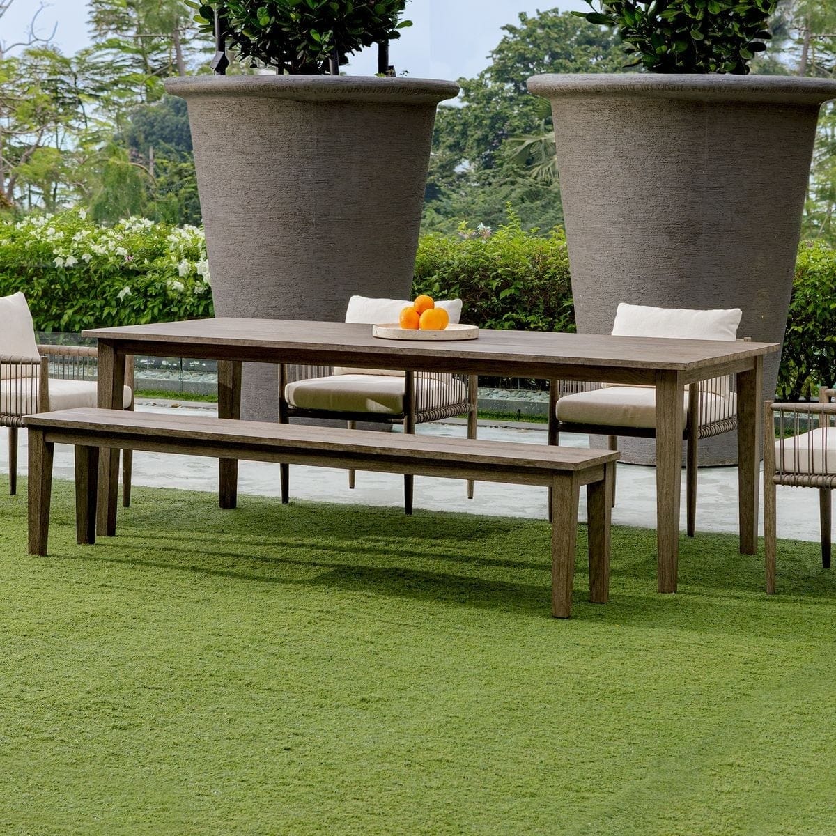 Uttermost Dining Forsyth Indoor/Outdoor Dining Table in Dark Grey House of Isabella UK
