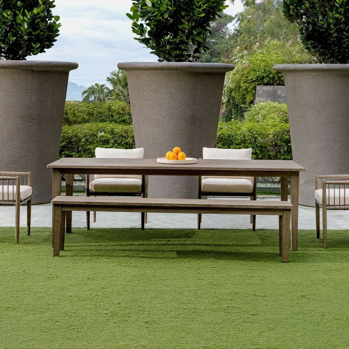 Uttermost Dining Forsyth Indoor/Outdoor Dining Table in Dark Grey House of Isabella UK