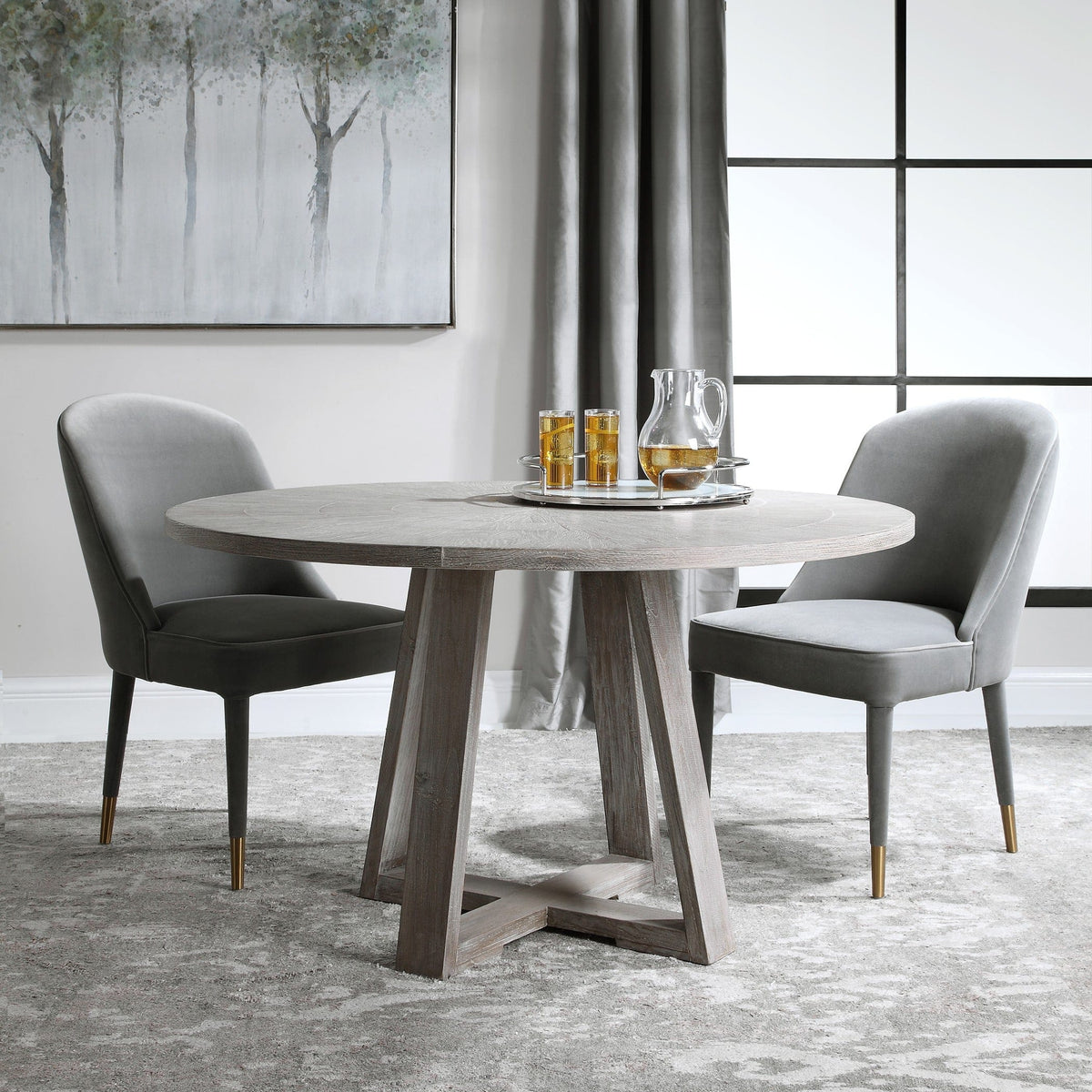 Uttermost Dining Gidran Gray Dining Table House of Isabella UK