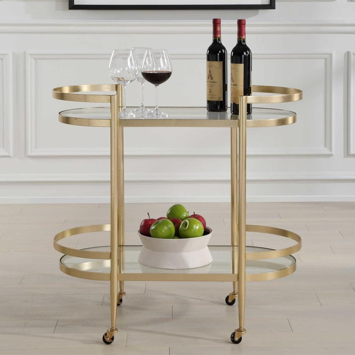 Uttermost Dining Isabelle Gold Bar Cart House of Isabella UK