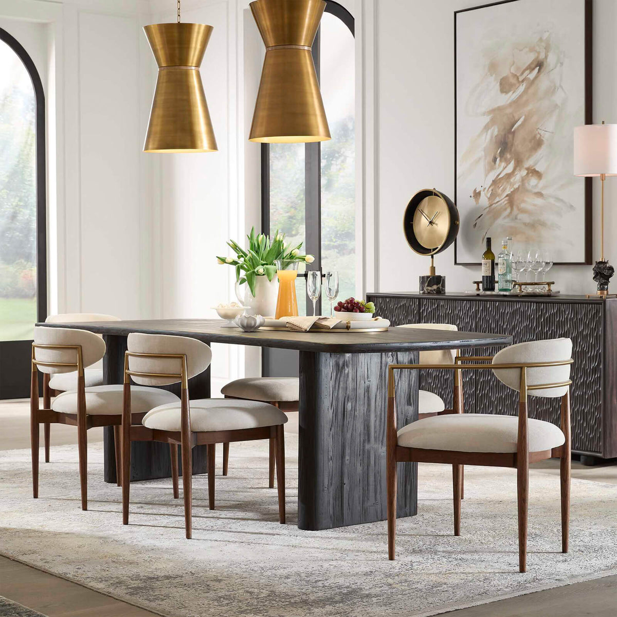Uttermost Dining Kirin Reclaimed Fir Dining Table in Black - 244cm House of Isabella UK