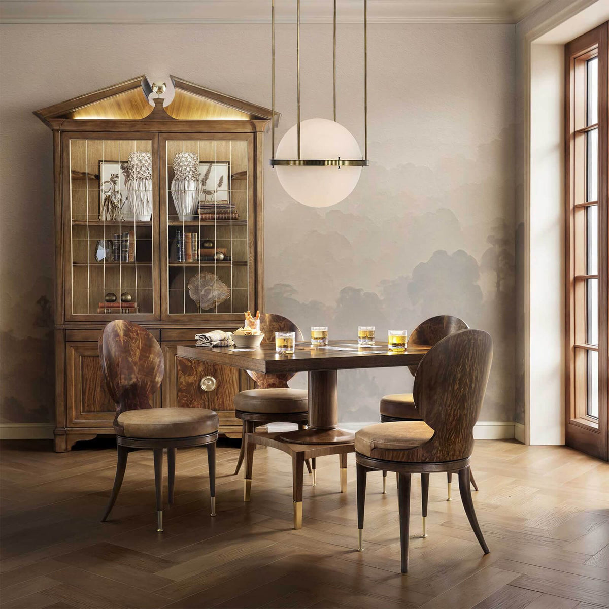 Uttermost Dining Put You On A Pedestal Game Table in Golden Brown House of Isabella UK