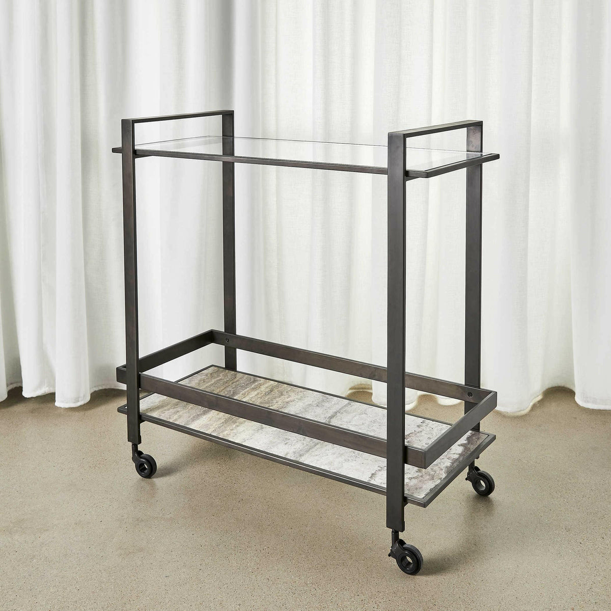 Roll Along Bar Cart - Bronze.