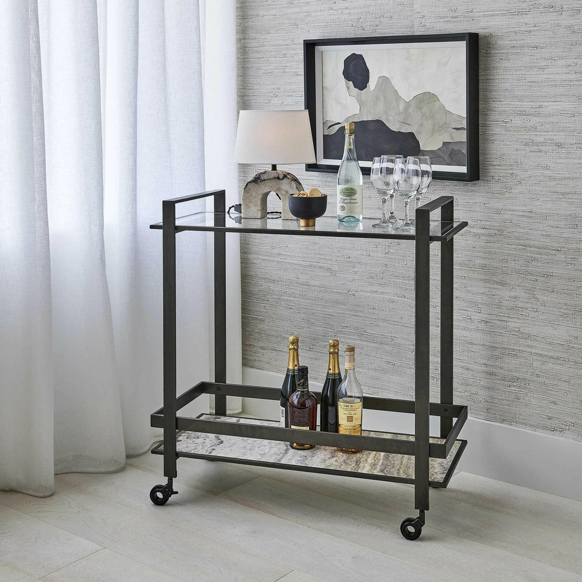 Roll Along Bar Cart - Bronze.