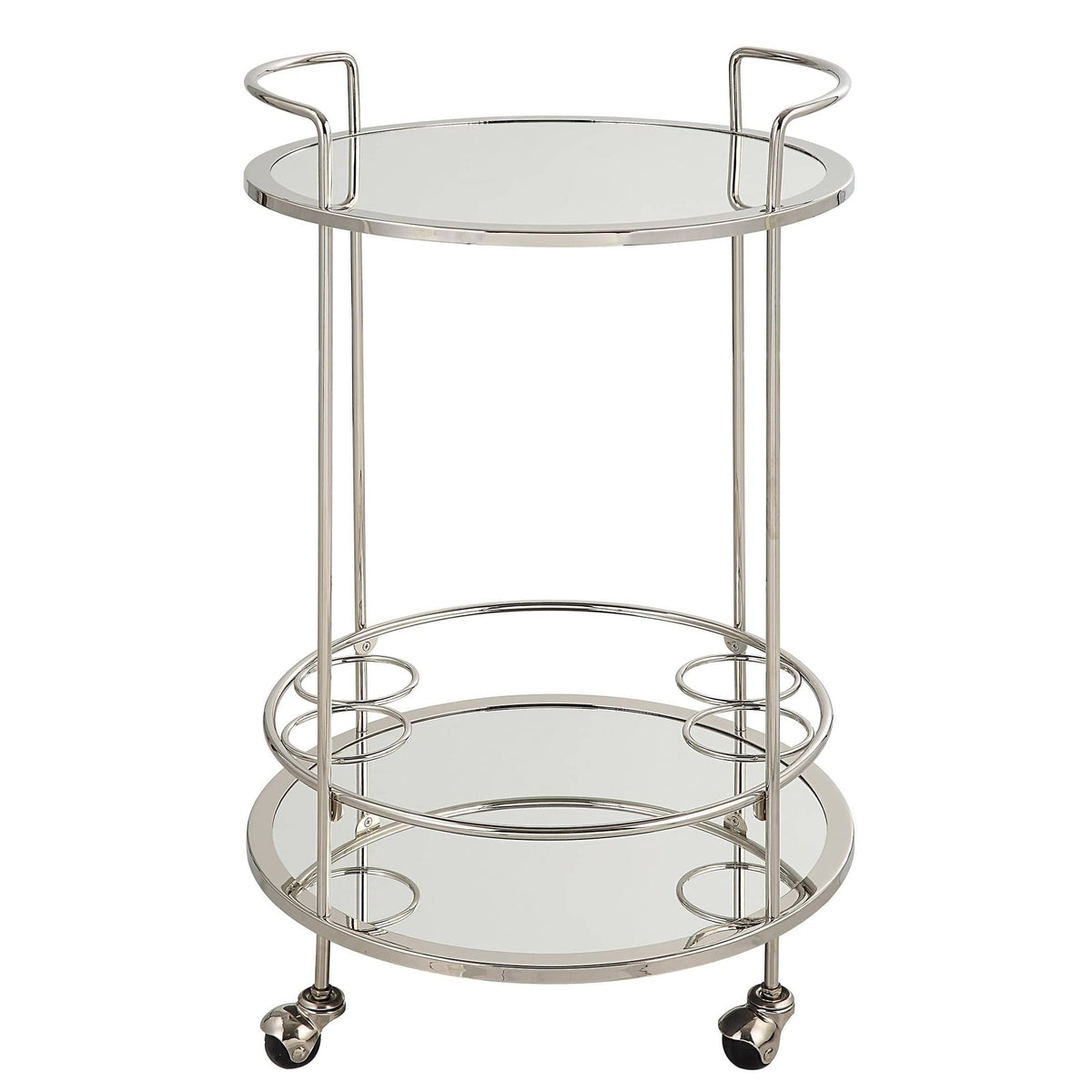 Uttermost Dining Spritz Chrome Bar Cart House of Isabella UK