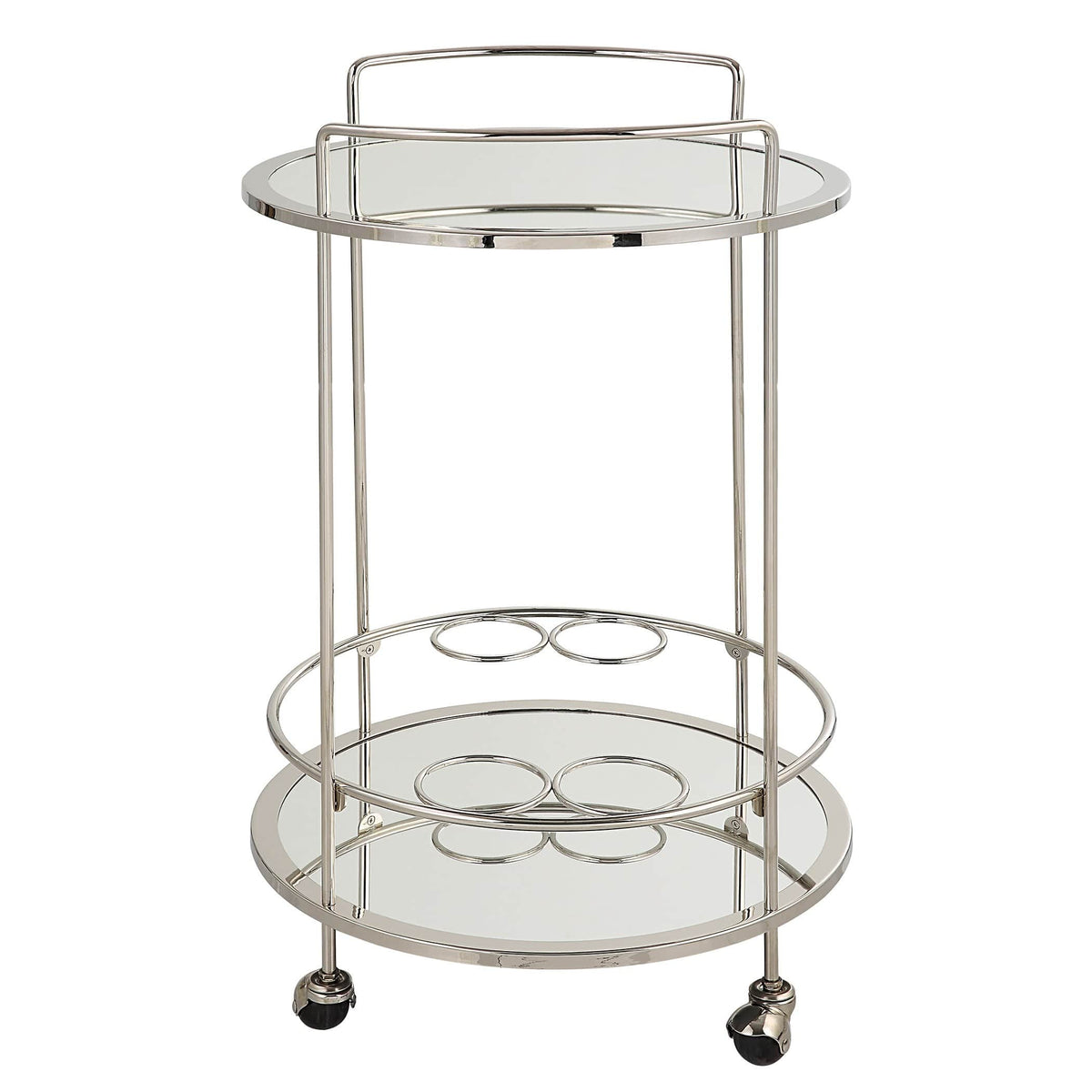 Uttermost Dining Spritz Chrome Bar Cart House of Isabella UK