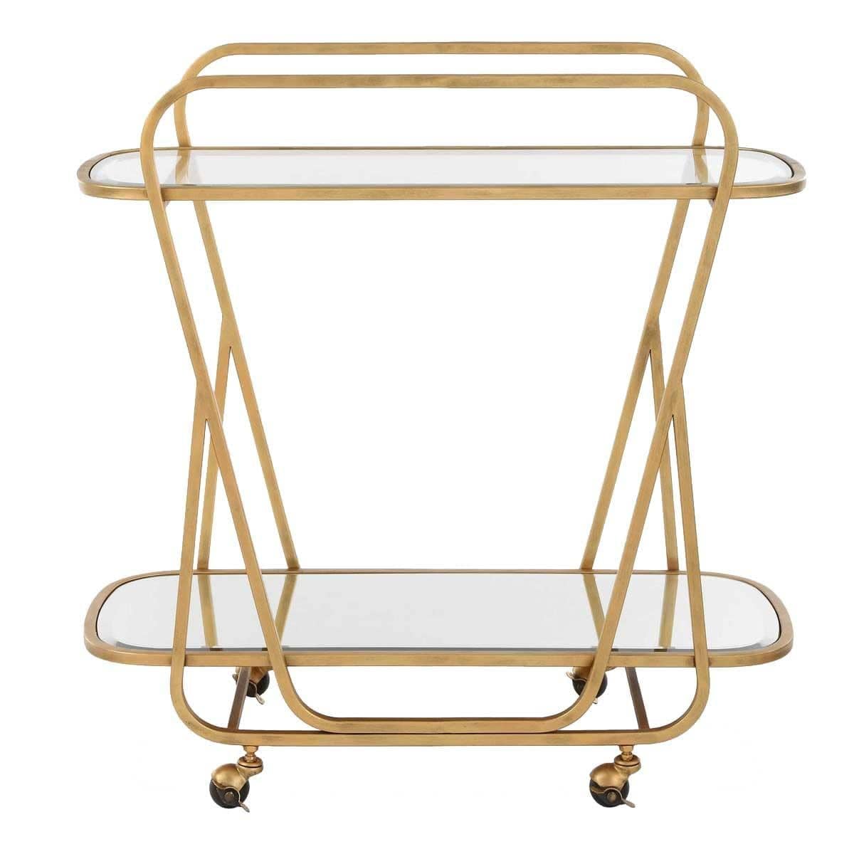 Uttermost Dining Swain Brass Serving Cart House of Isabella UK