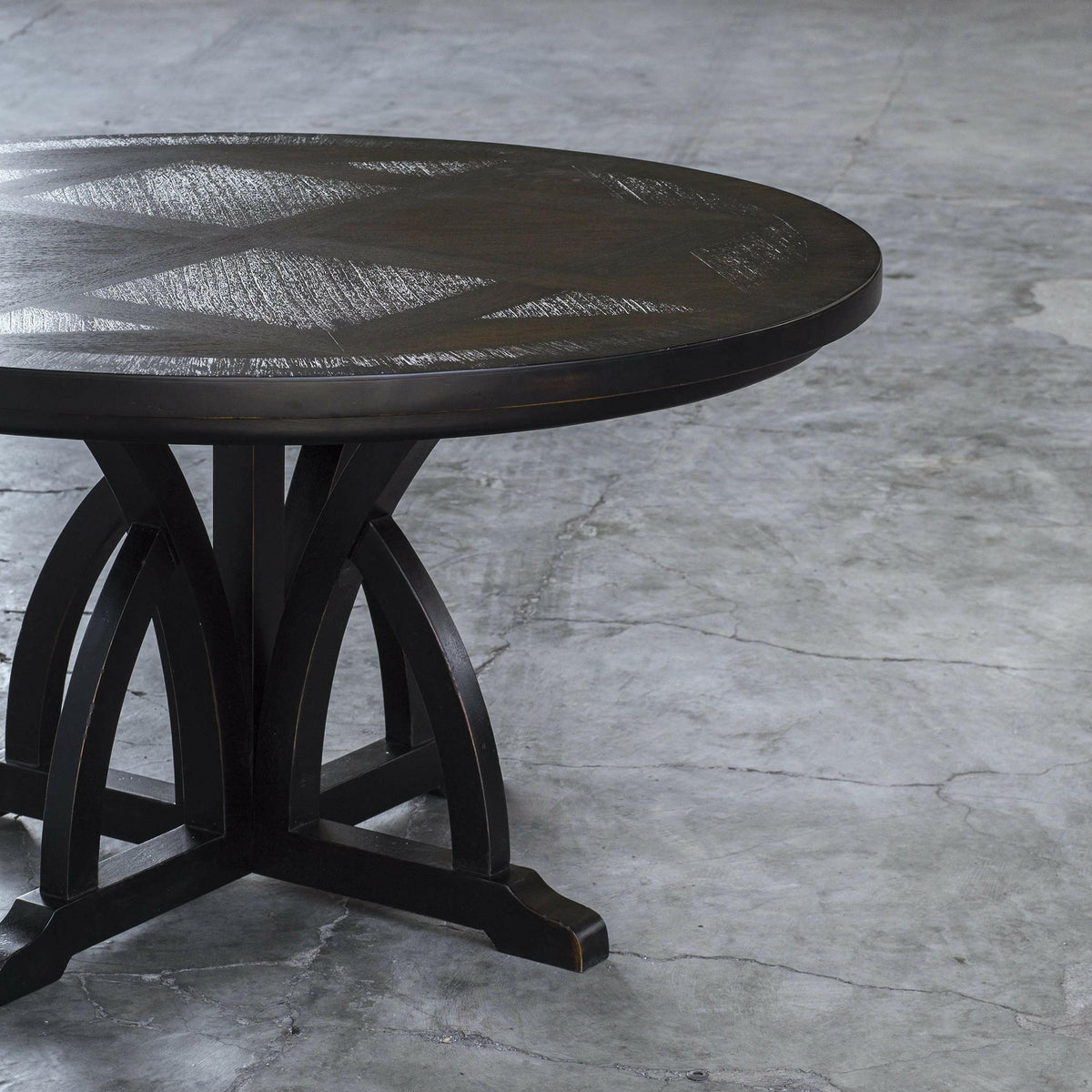 Maiva Round Black Dining Table.