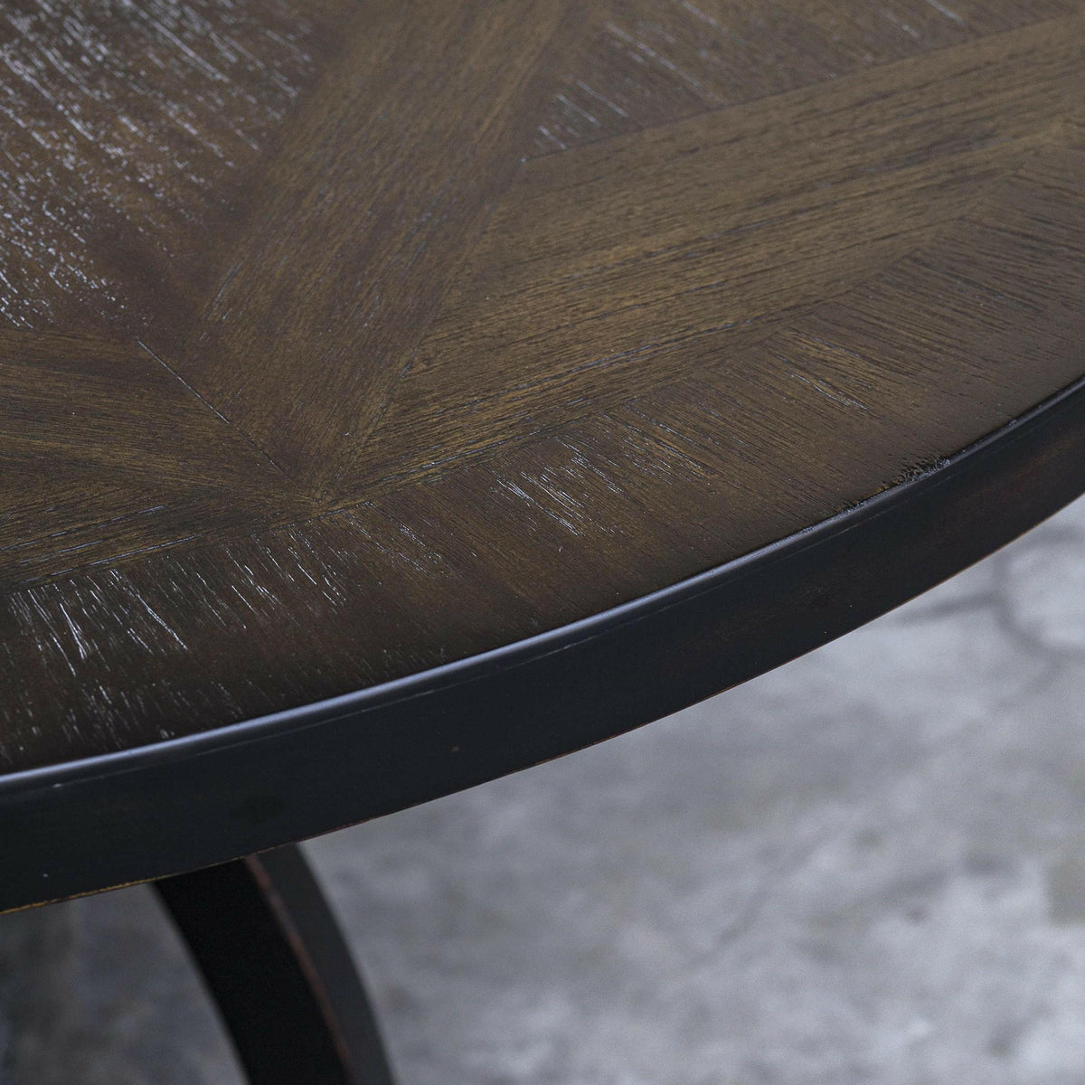 Maiva Round Black Dining Table.