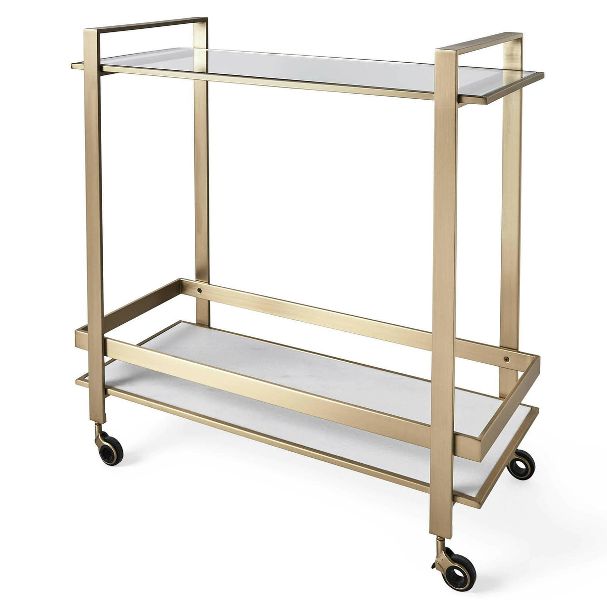 Roll Along Bar Cart - Brass.