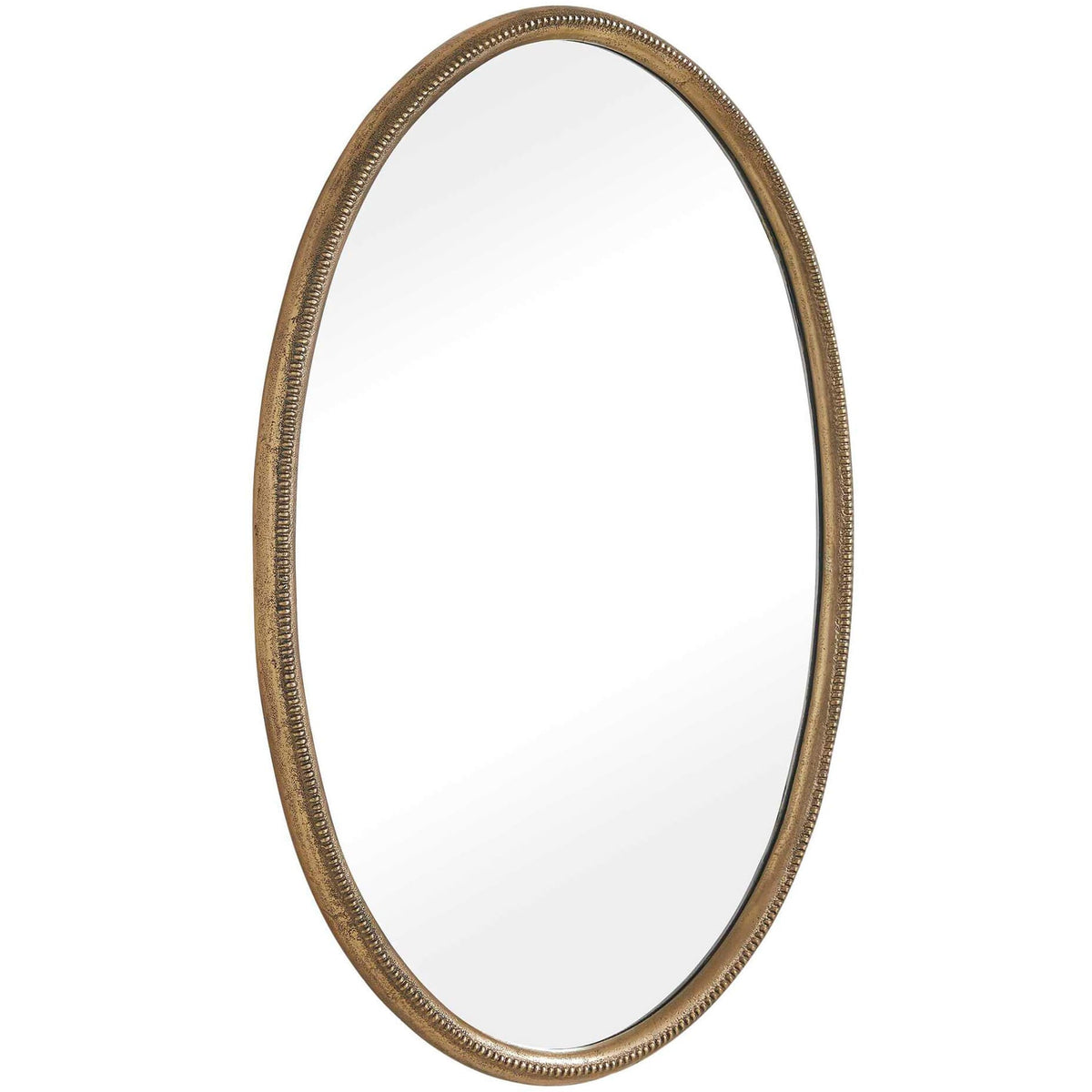 Ellis Beaded Brass Oval Mirror
