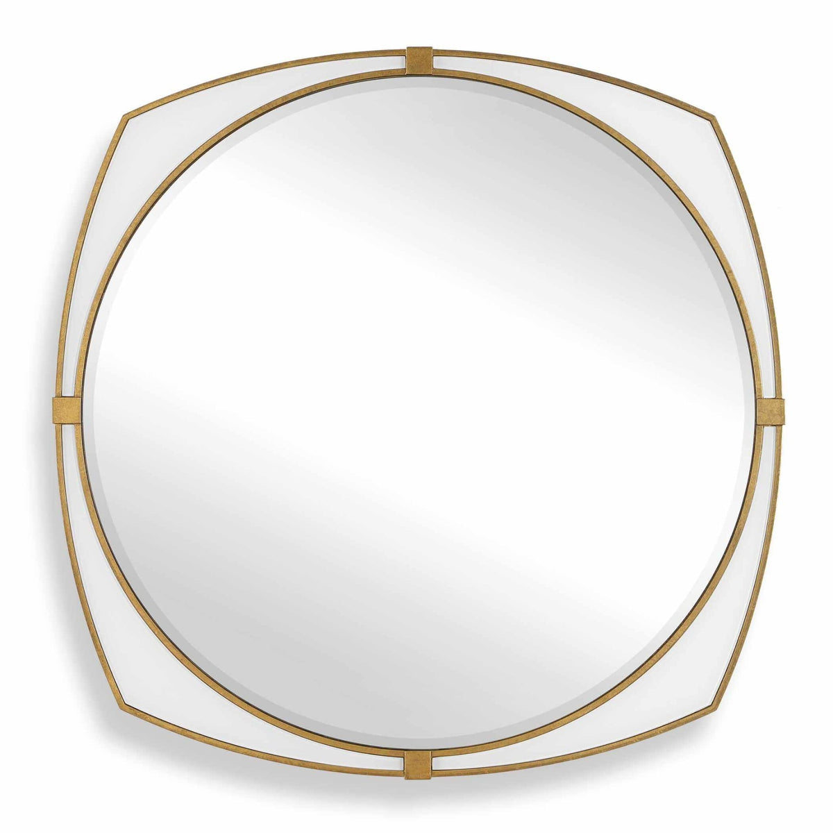 Estella White Round Mirror