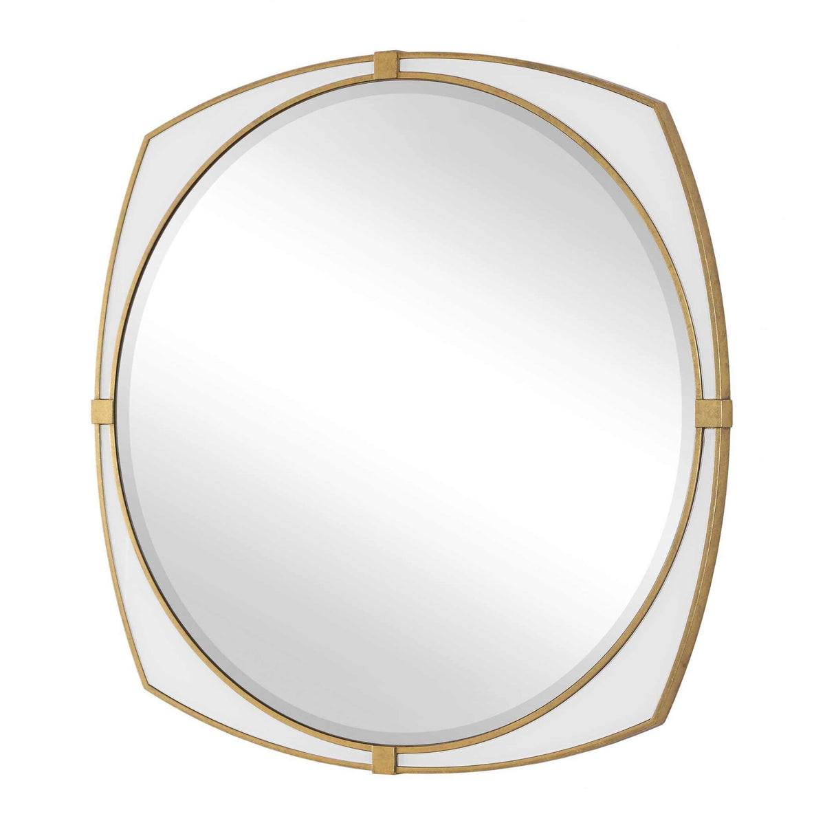 Estella White Round Mirror