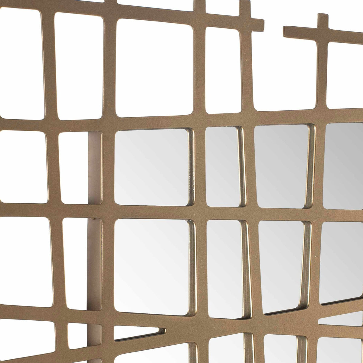 Golden Intersection Mirrored Wall Decor