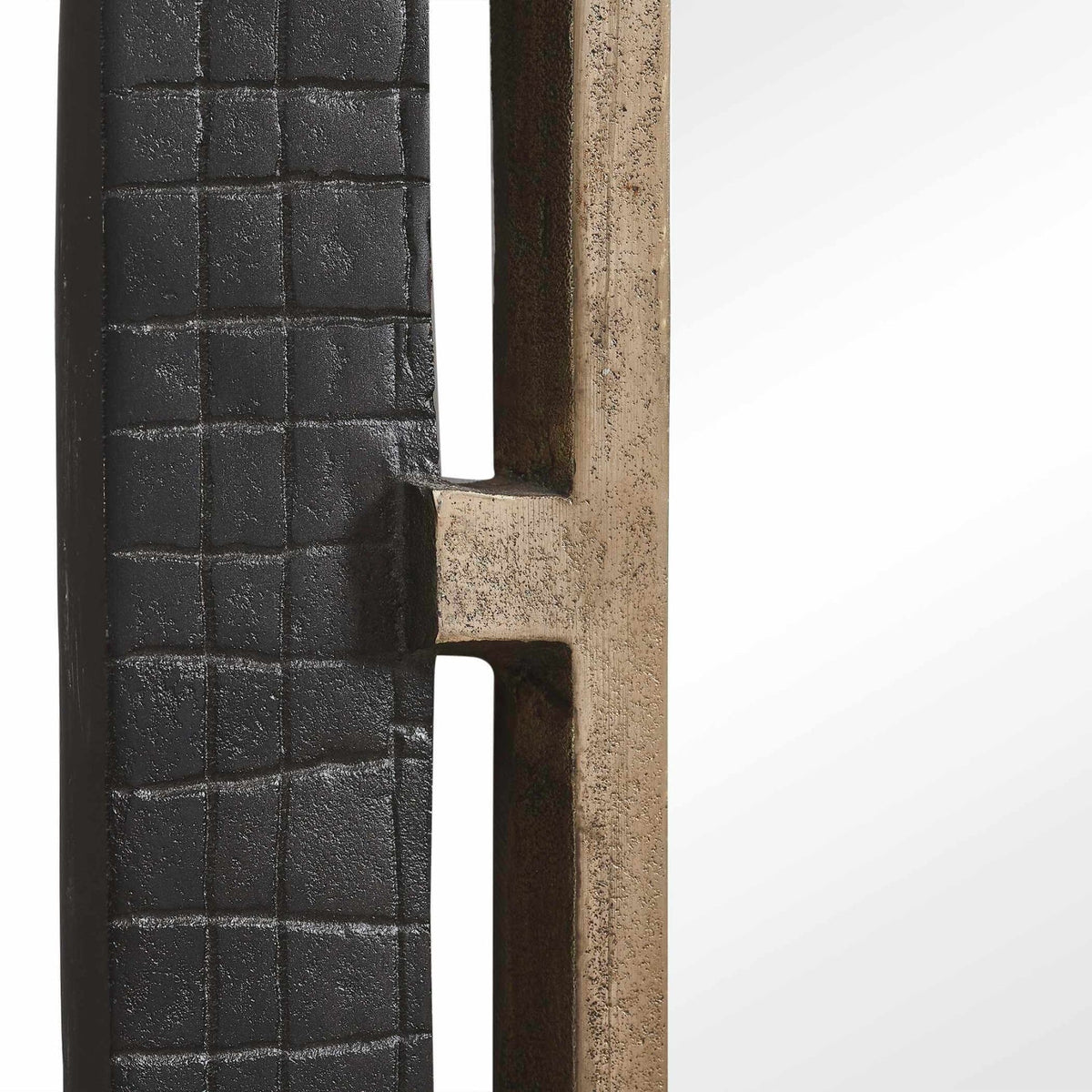Guerra Walnut & Brass Mirror