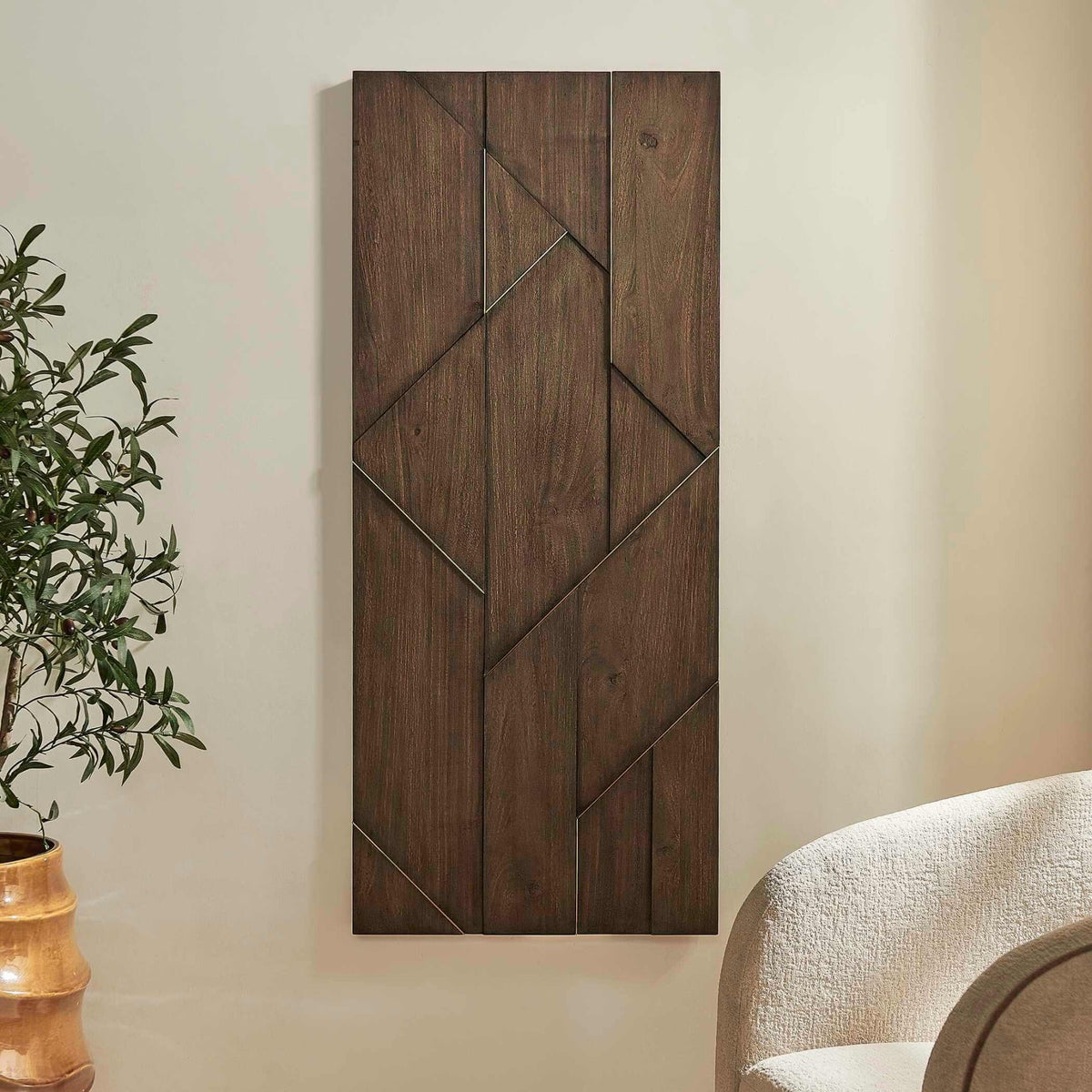 Hanoi Geometric Wood Wall Panel