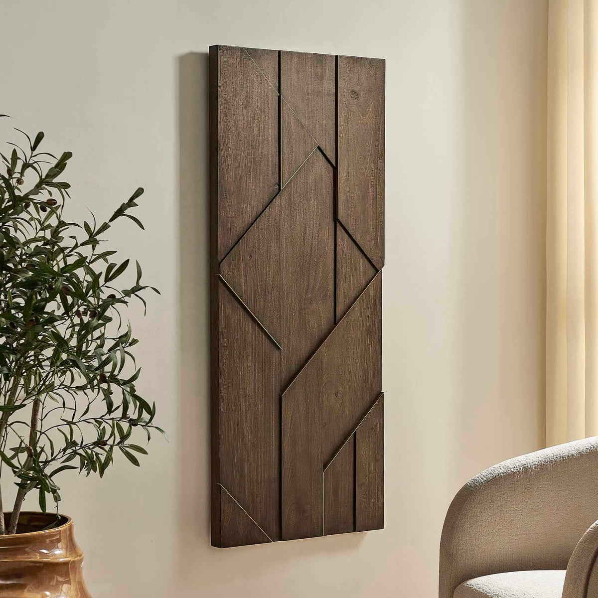 Hanoi Geometric Wood Wall Panel