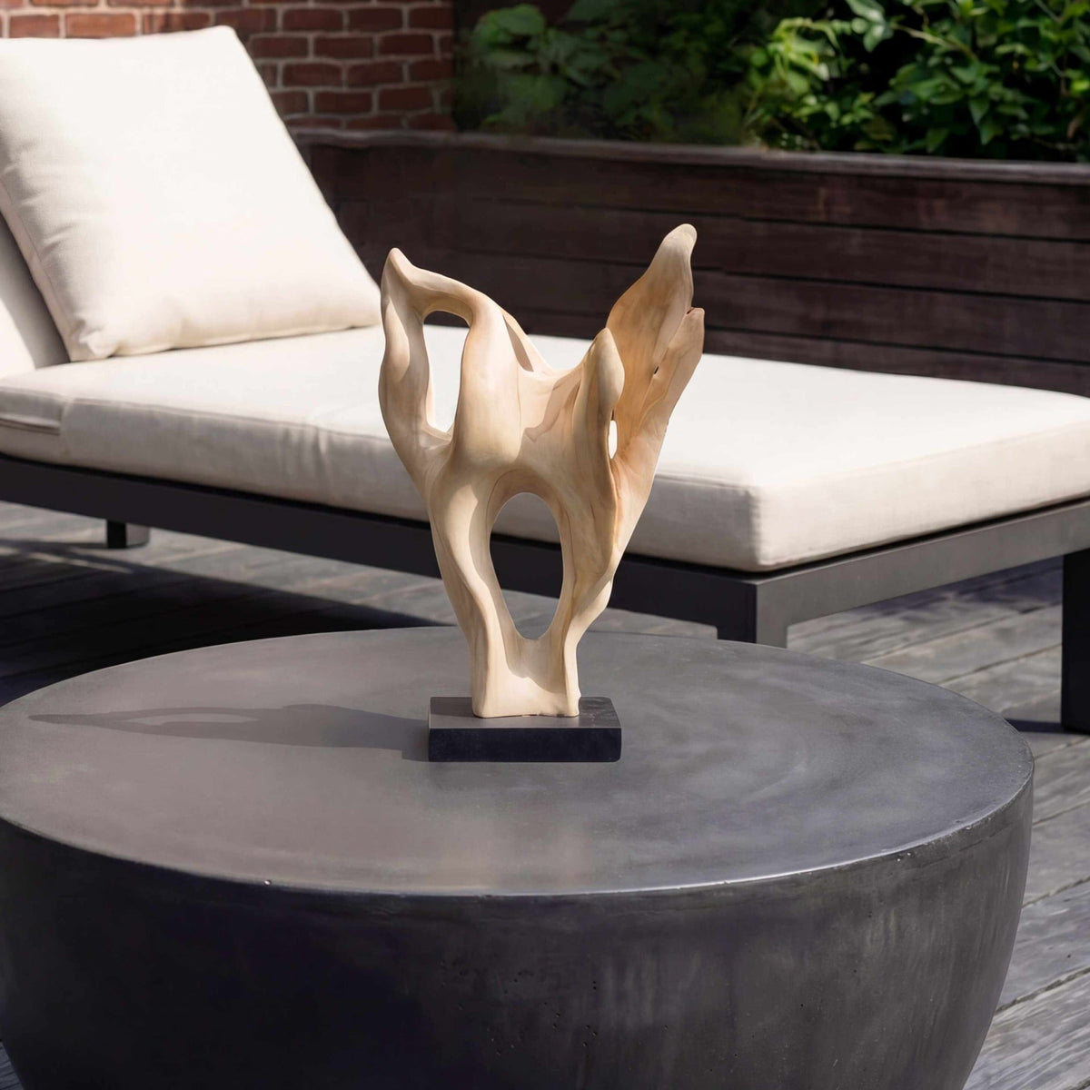 Hollow Form Indoor-Outdoor Teak Sculpture