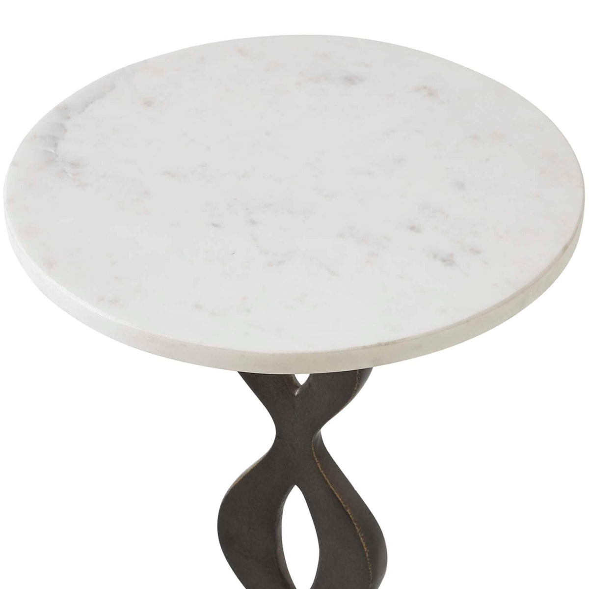 Ila Round White Drink Table