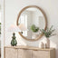 Landry Round Light Wood Mirror