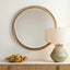 Landry Round Light Wood Mirror