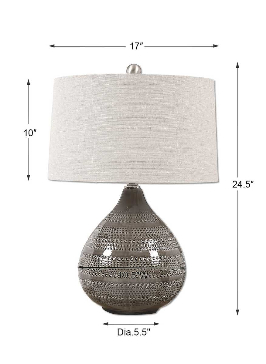 Uttermost Lighting Batova Smoke Grey Lamp House of Isabella UK