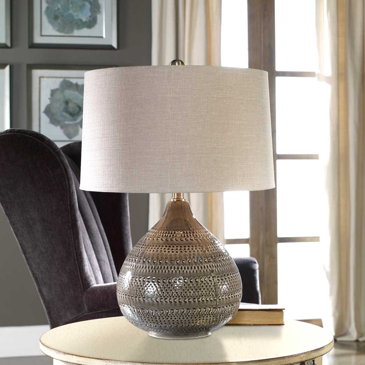 Uttermost Lighting Batova Smoke Grey Lamp House of Isabella UK
