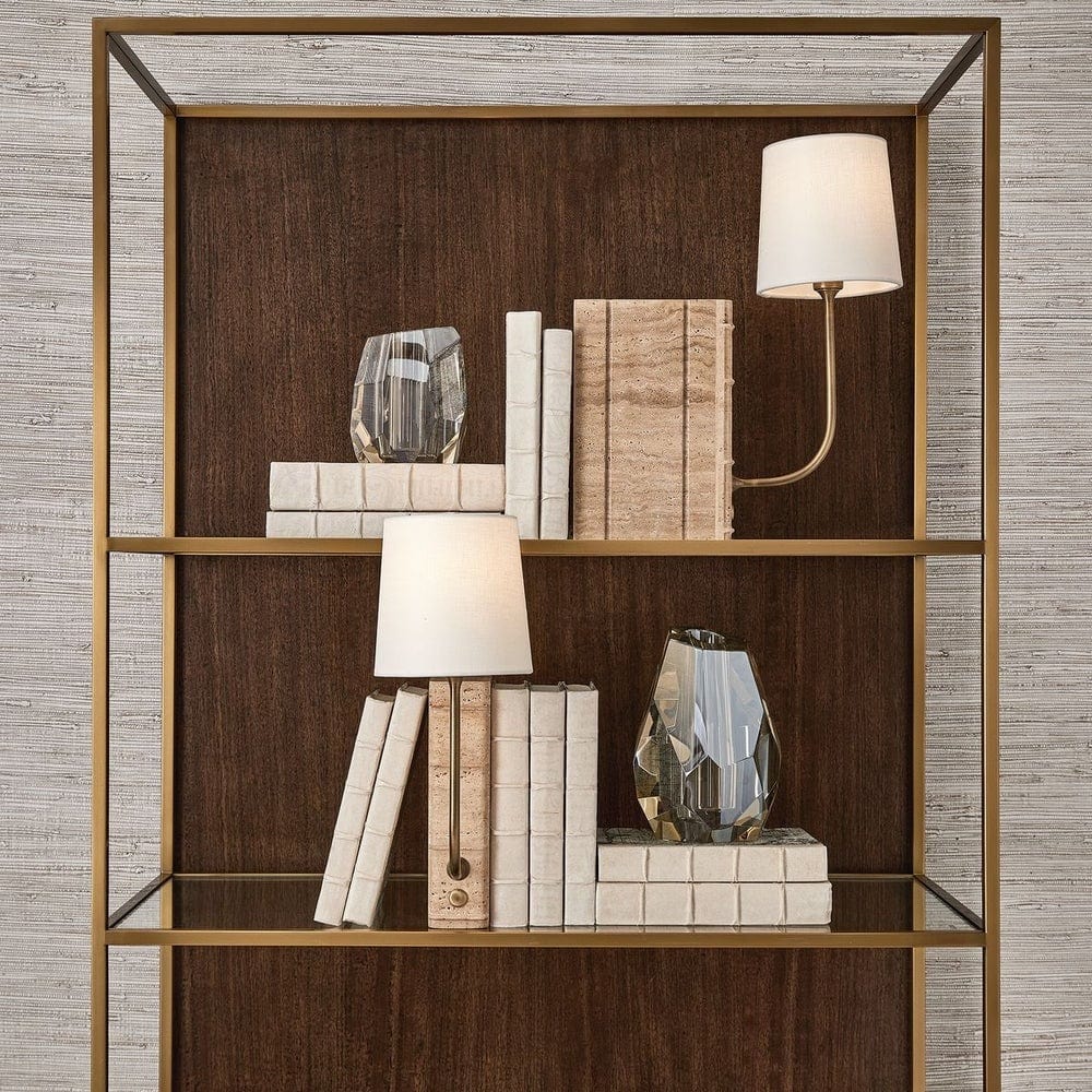 Black Label Book Mini Lamp in Travertine.