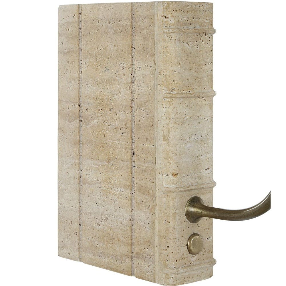 Black Label Book Mini Lamp in Travertine.